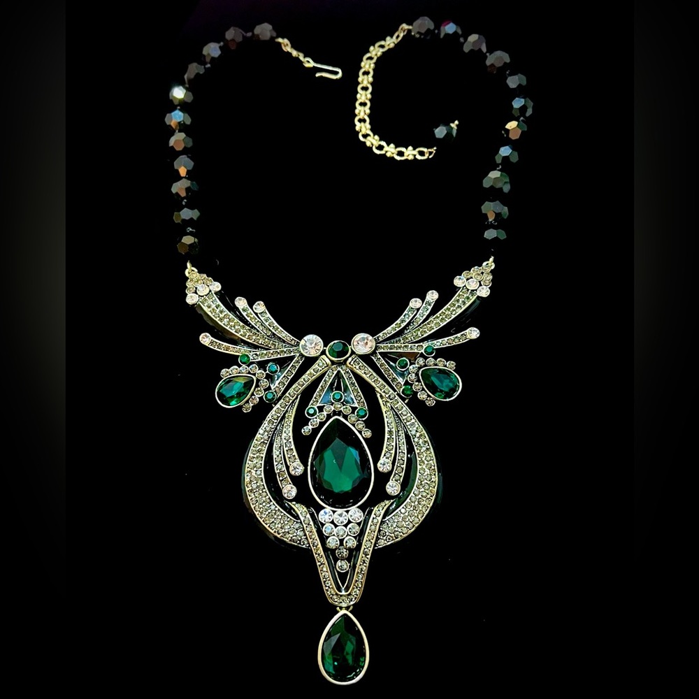 Heidi Daus Art Deco Emerald Necklace